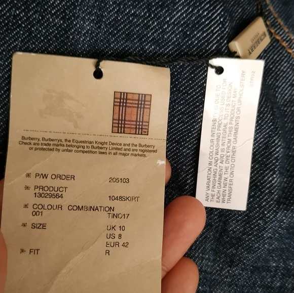 Burberry London Denim Skirt (With tag) - Picture 8 of 12